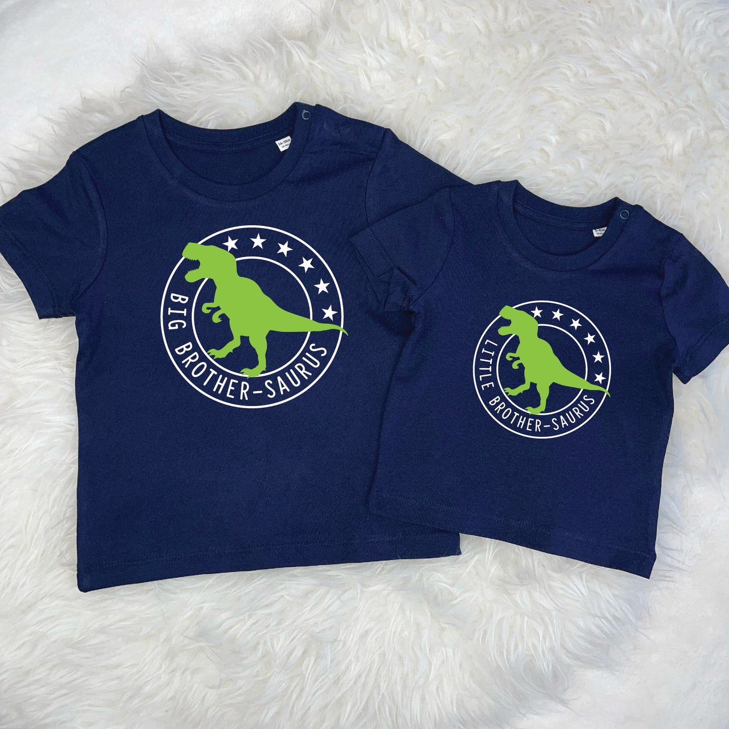 Brother Sister Dinosaur Sibling T Shirt Set