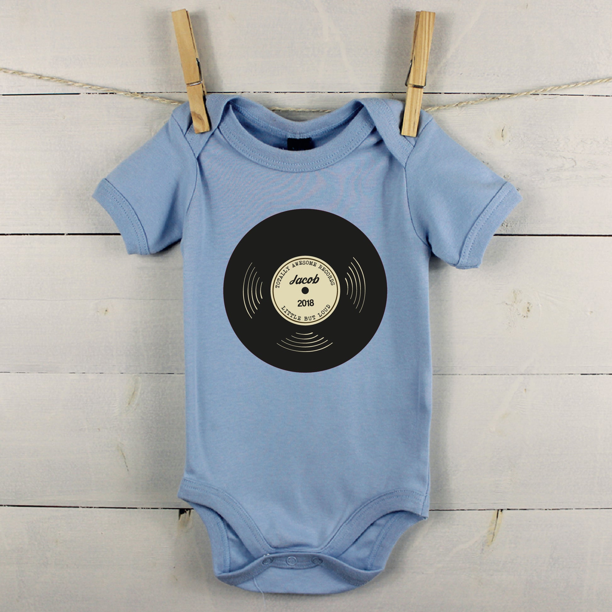 'Totally Awesome Records' Personalised Babygrow - Lovetree Design