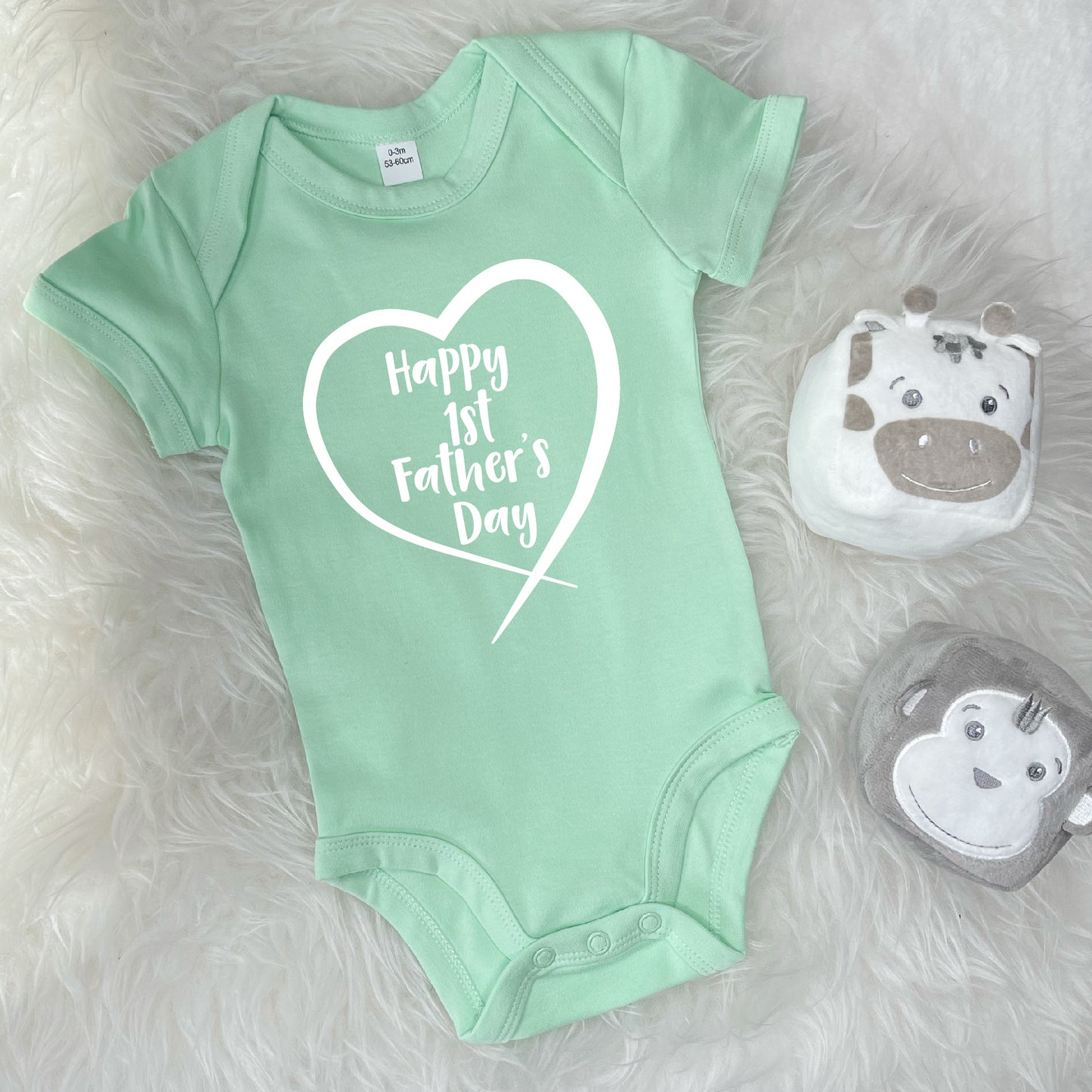 Happy 1st Father's Day In Heart Babygrow - Lovetree Design
