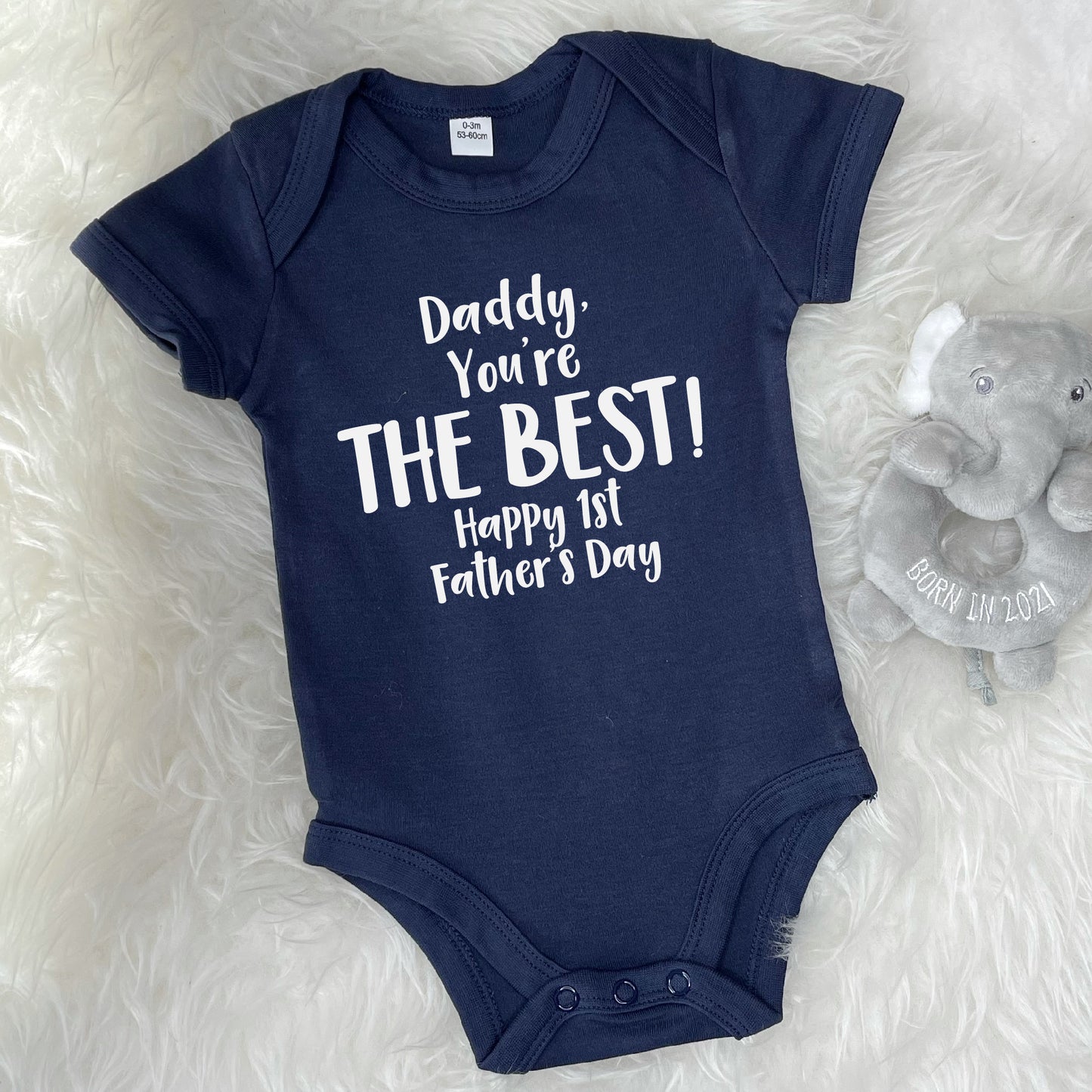Daddy You're The Best! Happy 1st Father's Day Babygrow - Lovetree Design