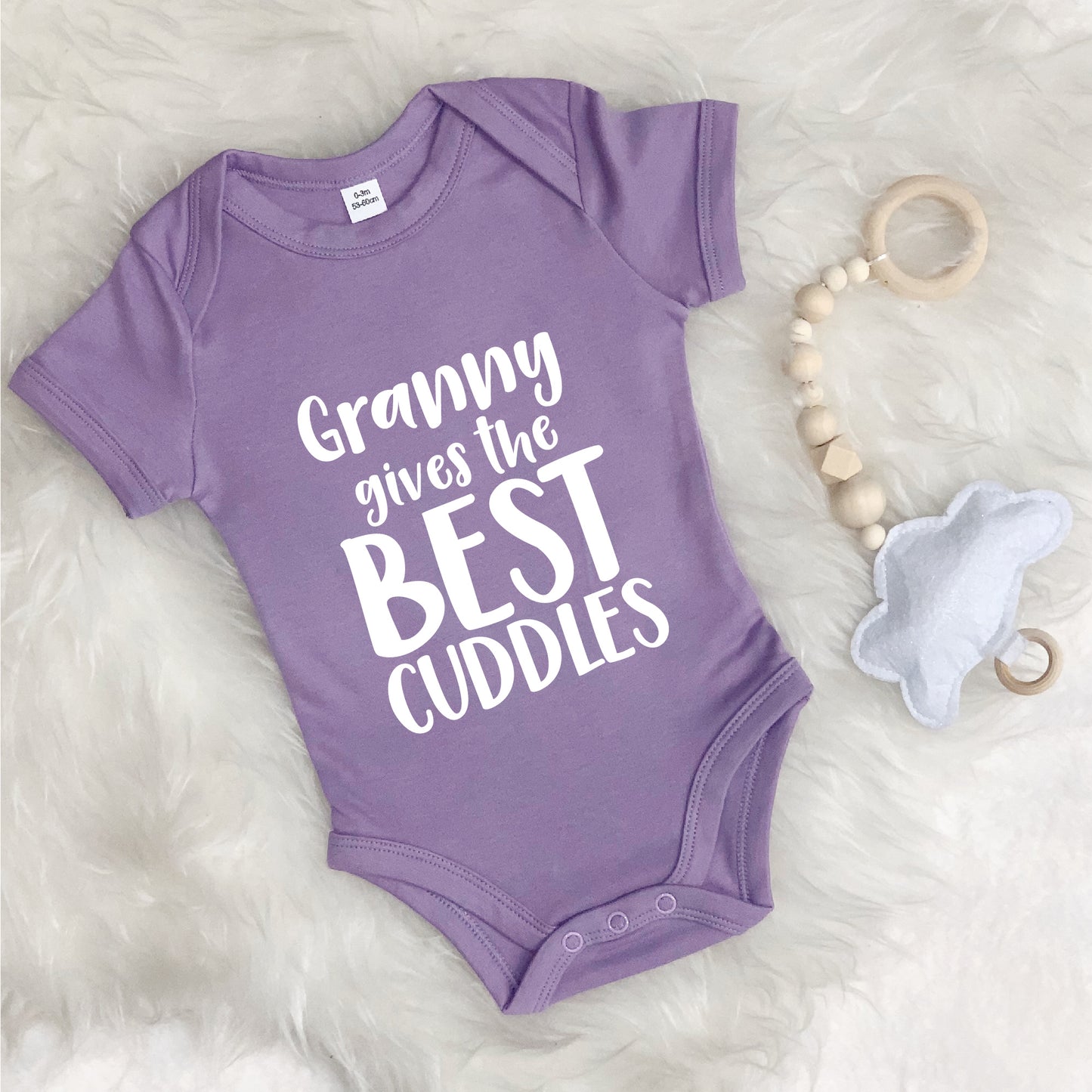Grandma Gives The Best Cuddles Personalised Babygrow - Lovetree Design