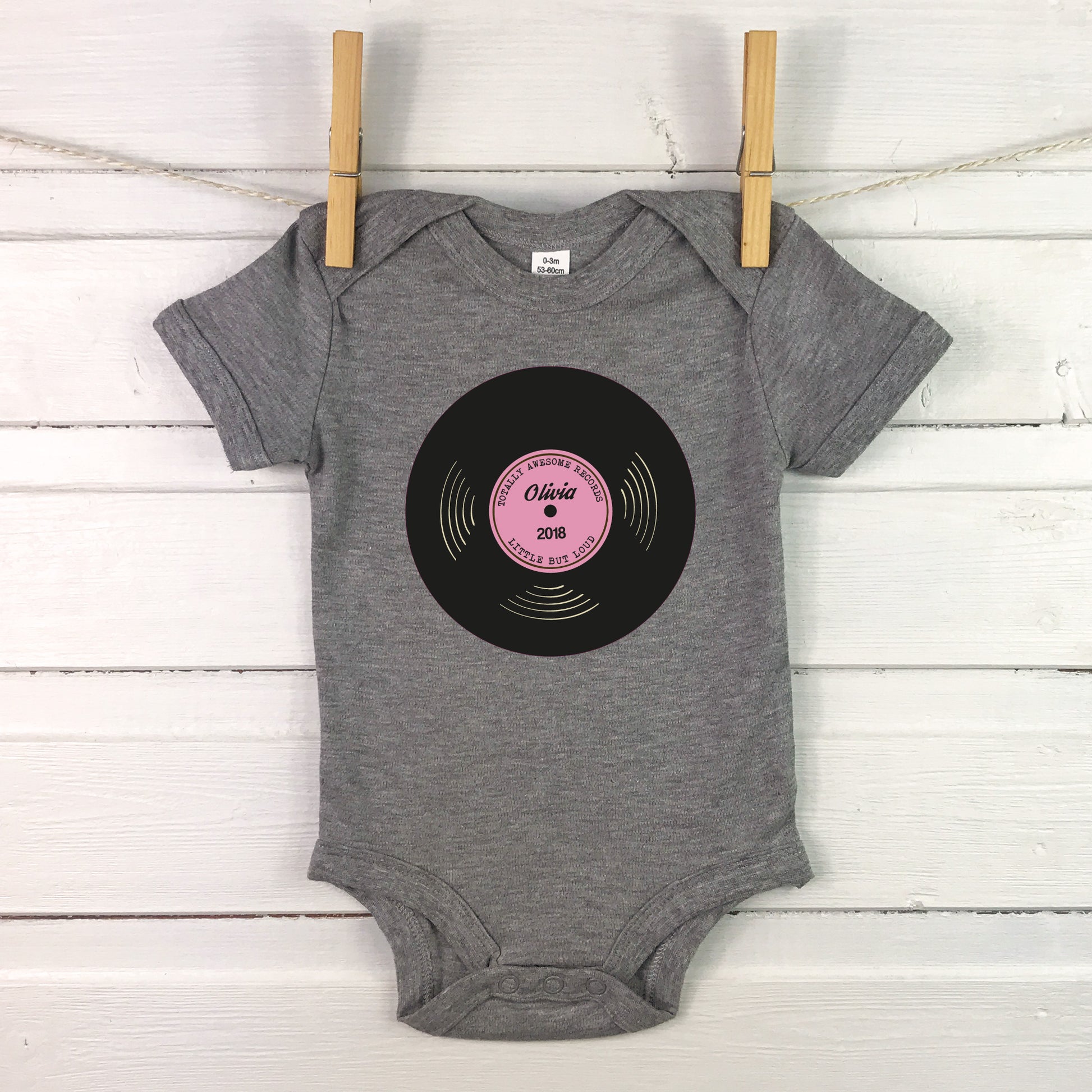'Totally Awesome Records' Personalised Babygrow - Lovetree Design
