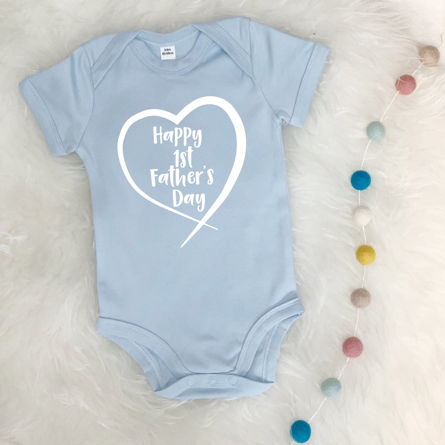 Happy 1st Father's Day In Heart Babygrow - Lovetree Design