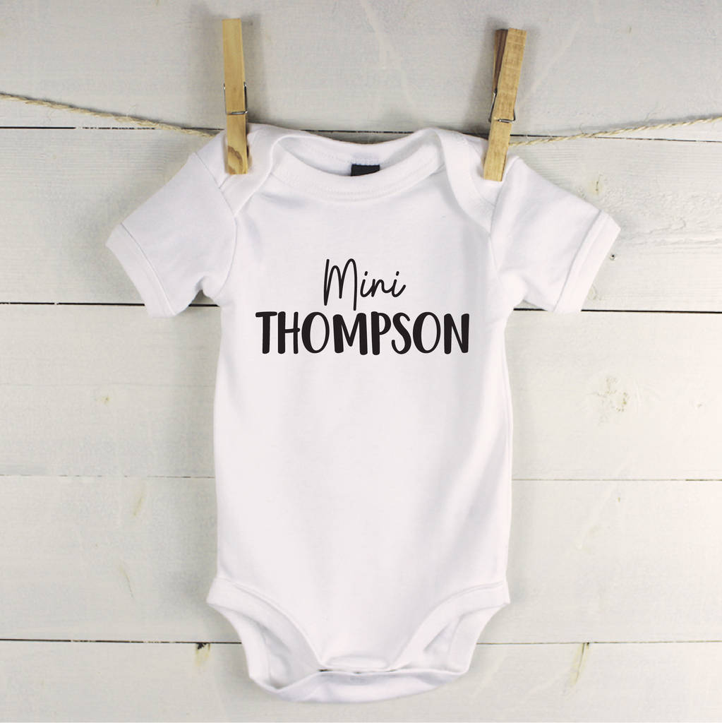 'Mini' Personalised Babygrow Gift For New Baby - Lovetree Design