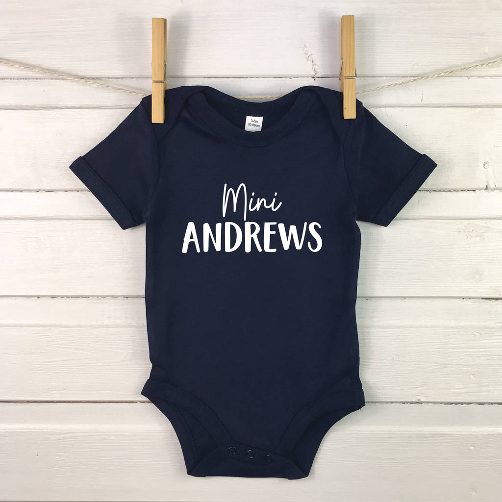 'Mini' Personalised Babygrow Gift For New Baby - Lovetree Design