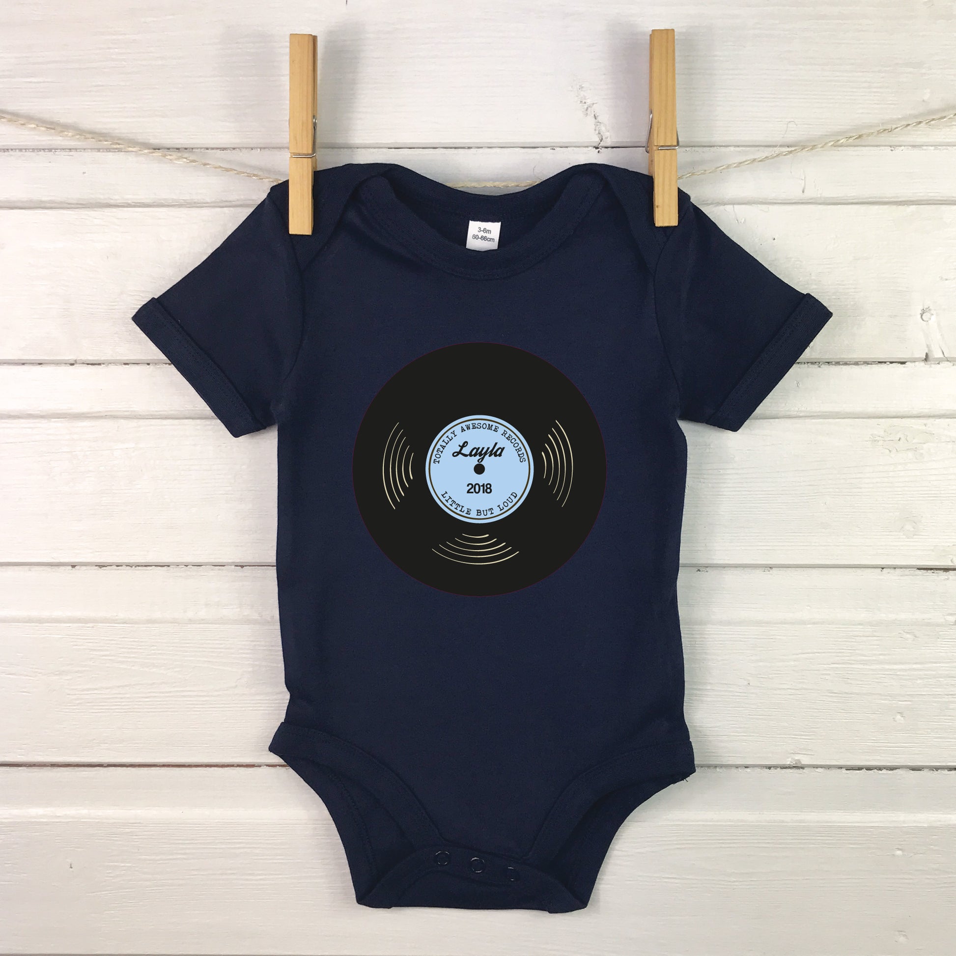 'Totally Awesome Records' Personalised Babygrow - Lovetree Design