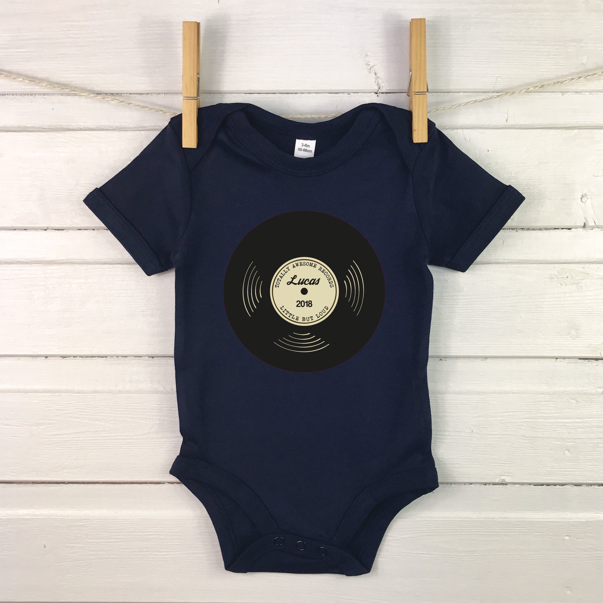 'Totally Awesome Records' Personalised Babygrow - Lovetree Design