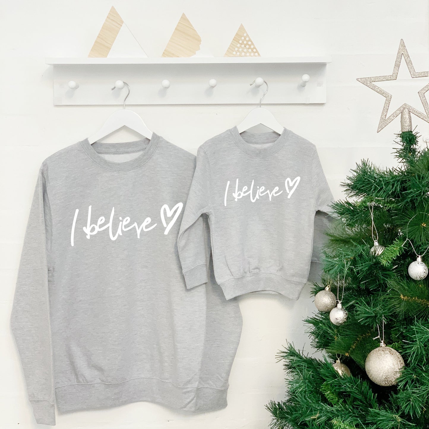 I Believe Mum And Child Christmas Jumper Set - Lovetree Design