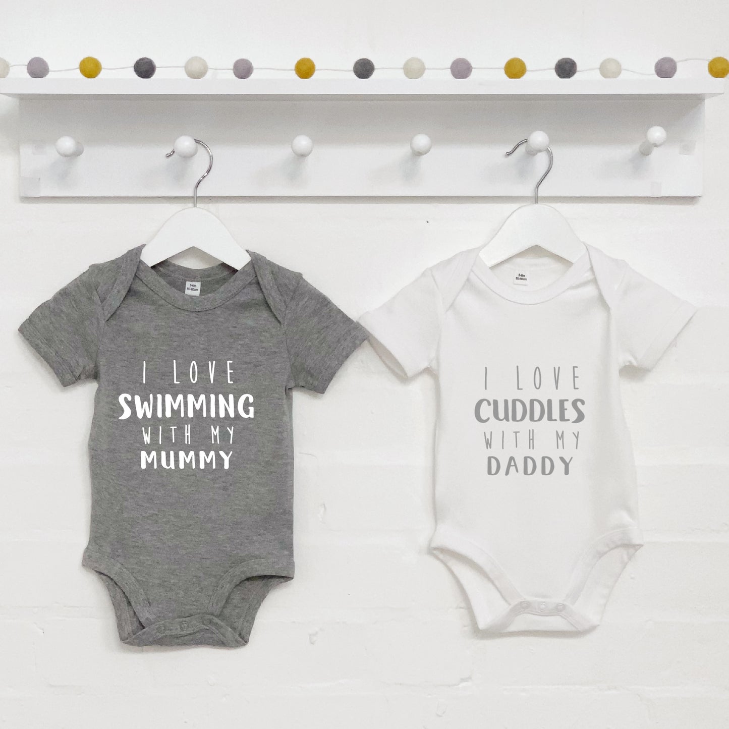 I Love …With My Mummy And Daddy Personalised Babygrows - Lovetree Design