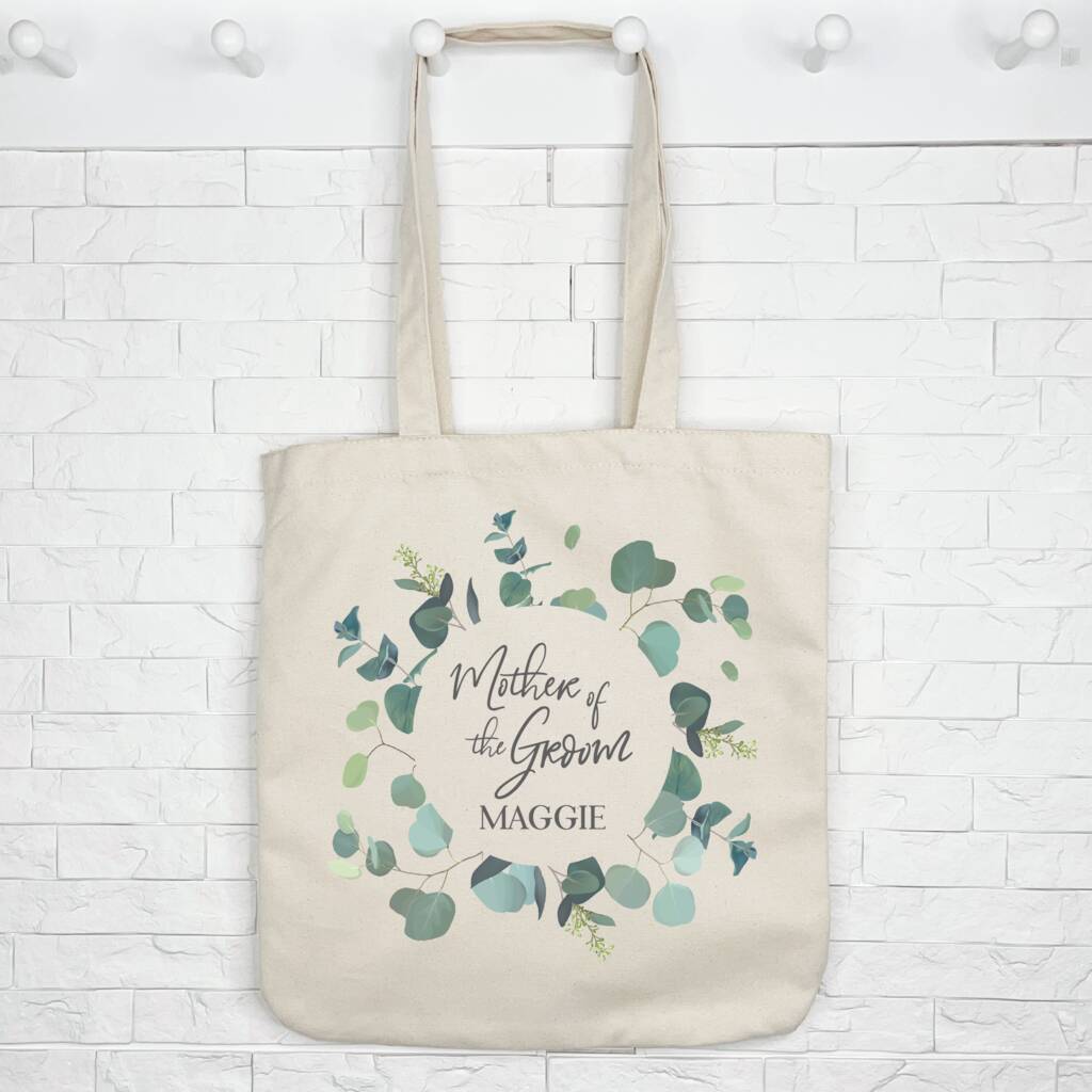 Bridal Party Eucalyptus Personalised Wedding Tote Bag - Lovetree Design