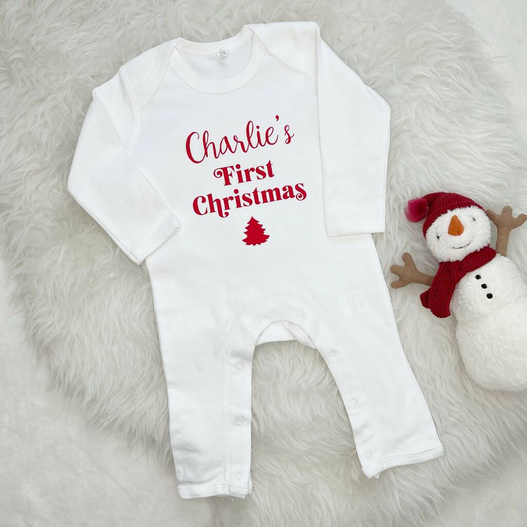 First Christmas Personalised Baby Outfit Lovetree Design