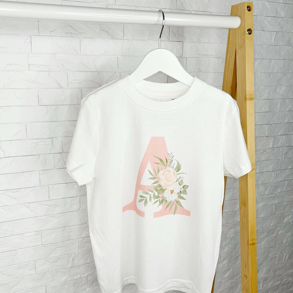 Floral Initial Personalised T Shirt - Lovetree Design