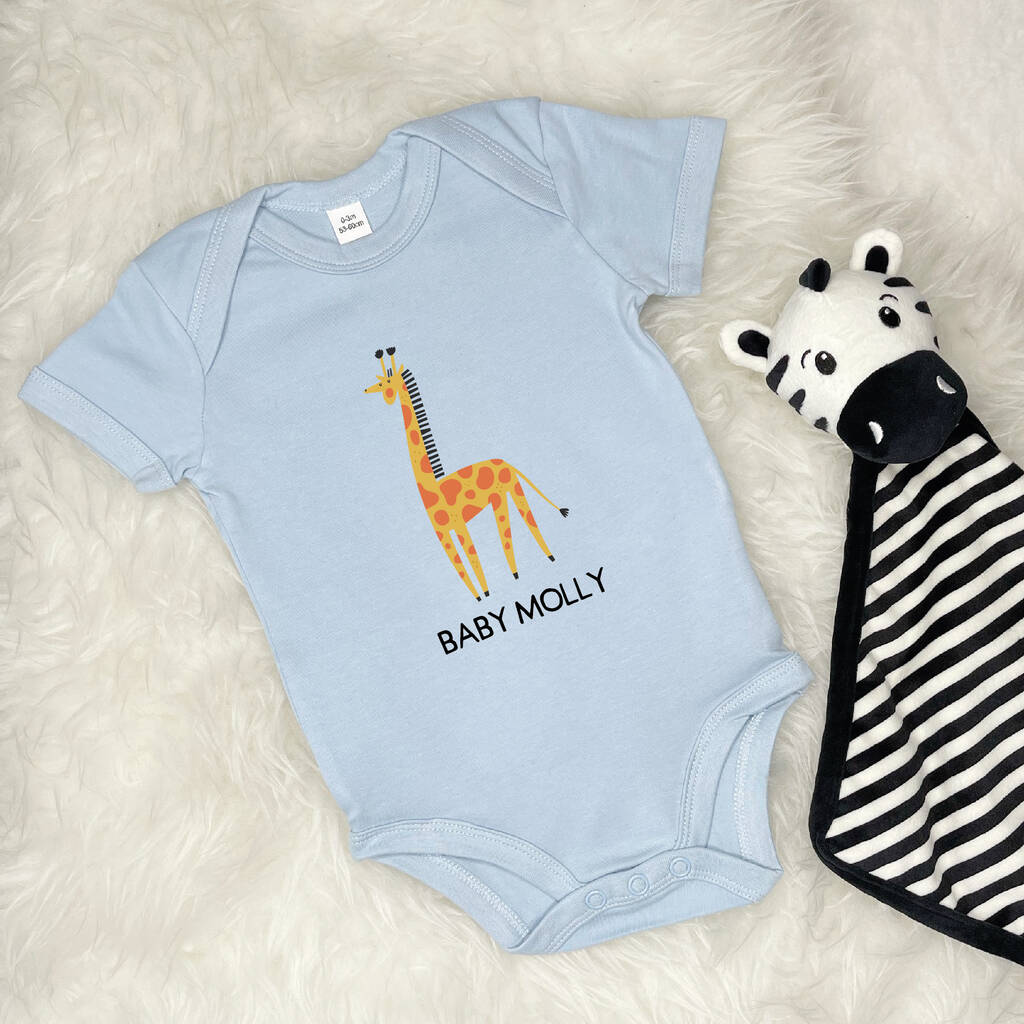 Giraffe Personalised Jungle Babygrow - Lovetree Design