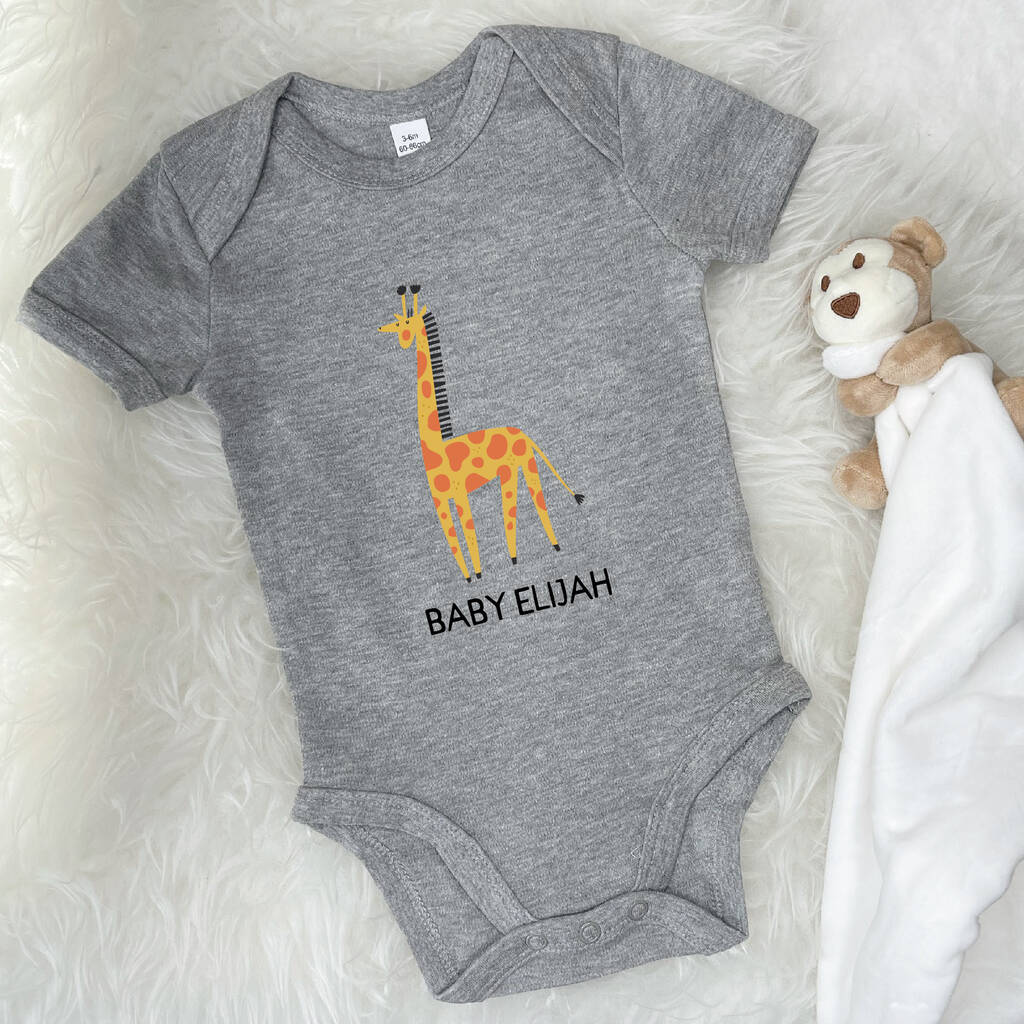 Giraffe Personalised Jungle Babygrow - Lovetree Design
