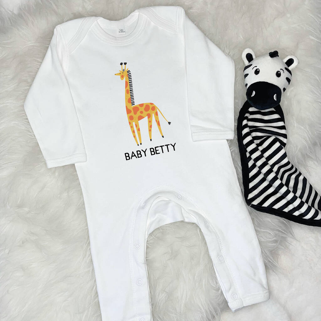 Giraffe Personalised Jungle Rompersuit - Lovetree Design