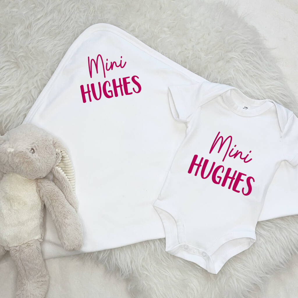 Mini Personalised Babygrow And Blanket Gift Set - Lovetree Design
