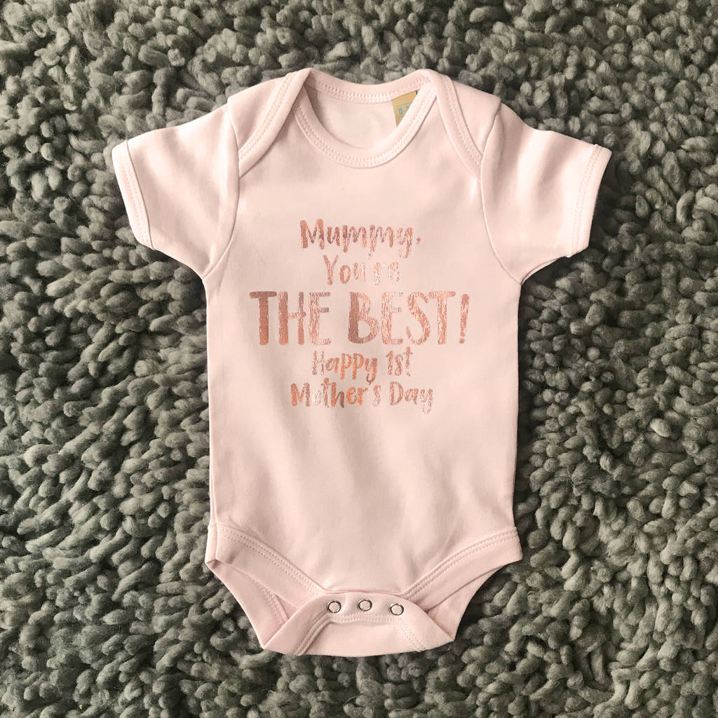 Mummy You're The Best! Mothers Day Rose Gold Babygrow - Lovetree Design
