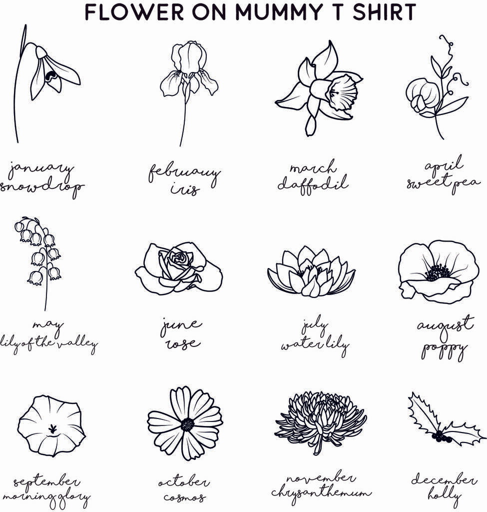Mum And Child Personalised Birth Flower T Shirt Set - Lovetree Design