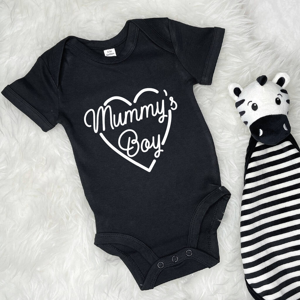 Mummy's Boy Mother's Day Babygrow With Heart Lovetree Design