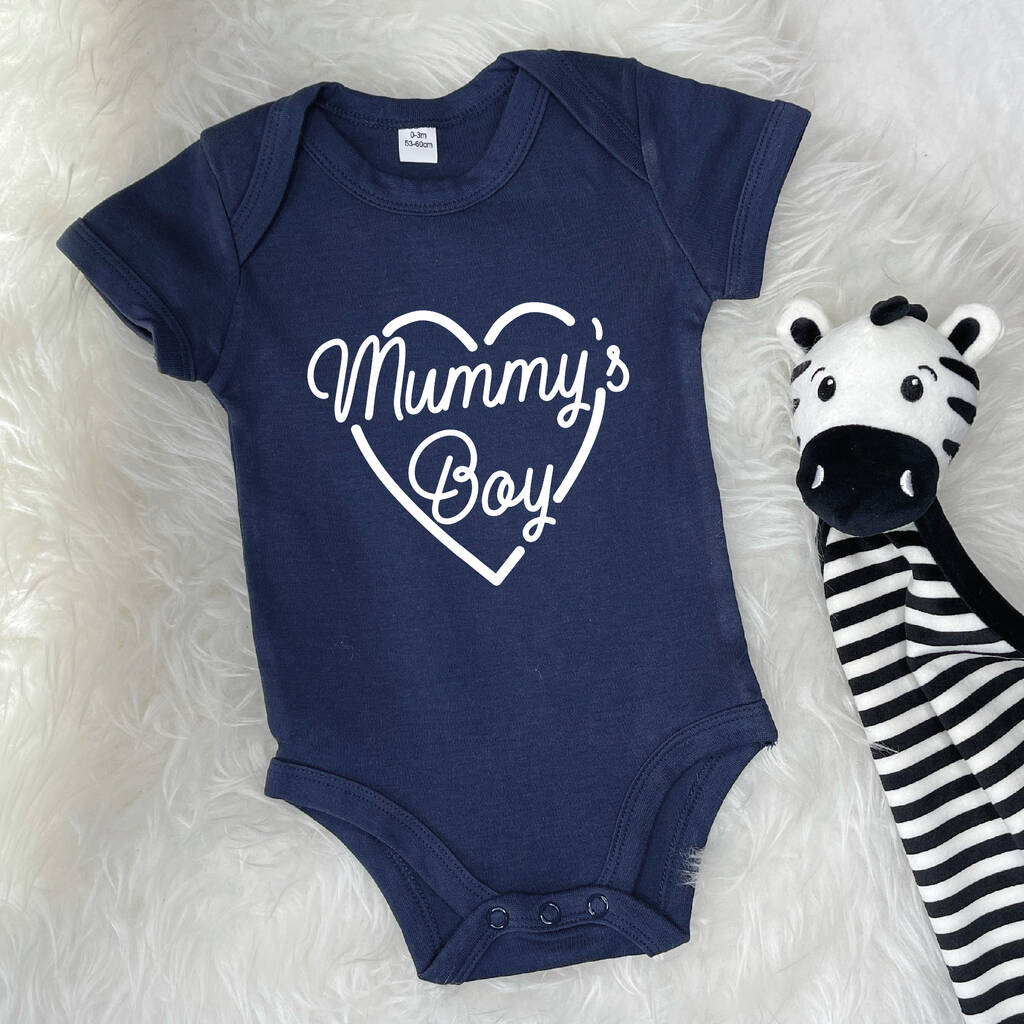 Mummy's Boy Mother's Day Babygrow With Heart - Lovetree Design
