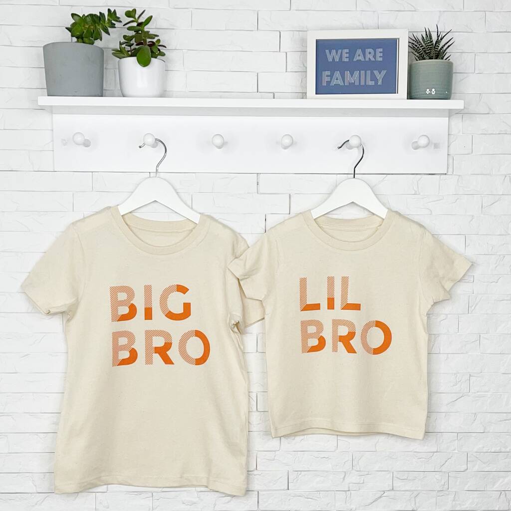 Orange Block Big Bro Lil Bro T Shirt Set - Lovetree Design