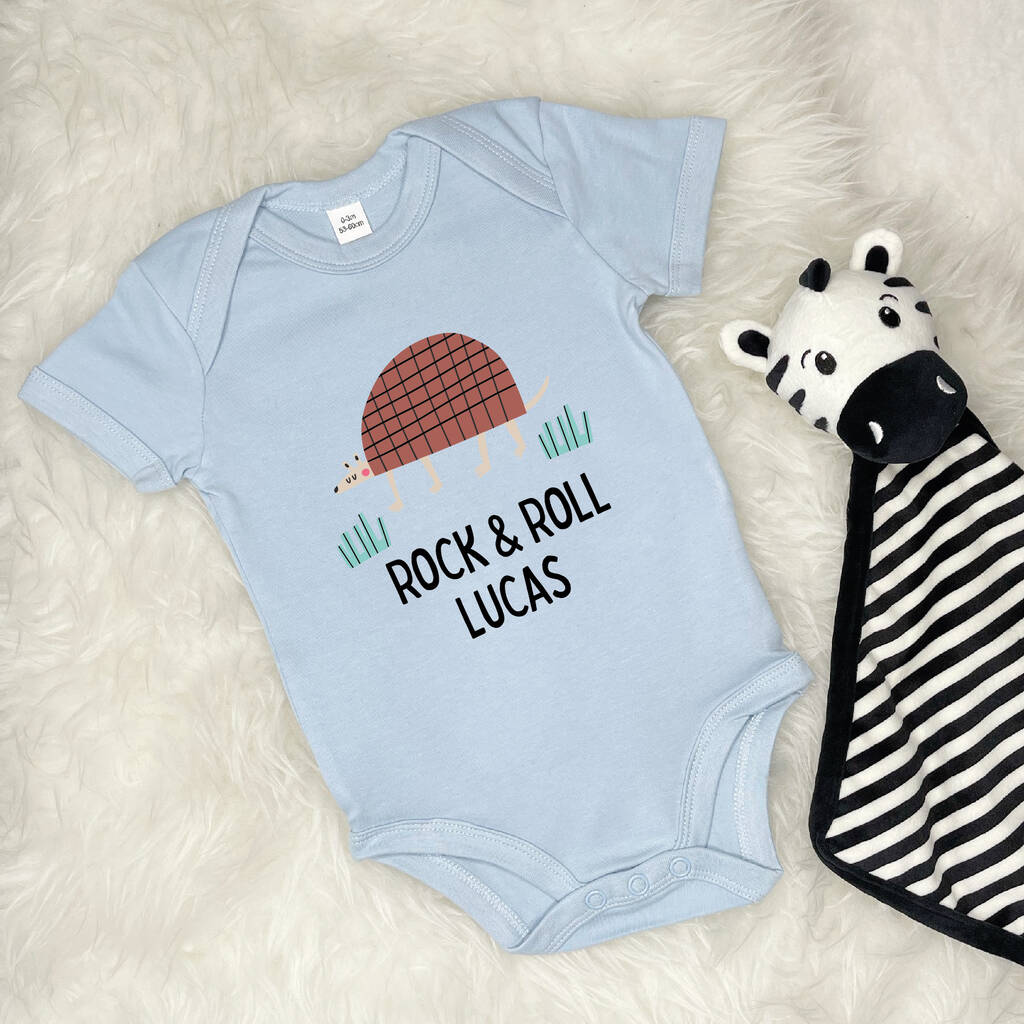 Personalised Armadillo Rock And Roll Babygrow - Lovetree Design