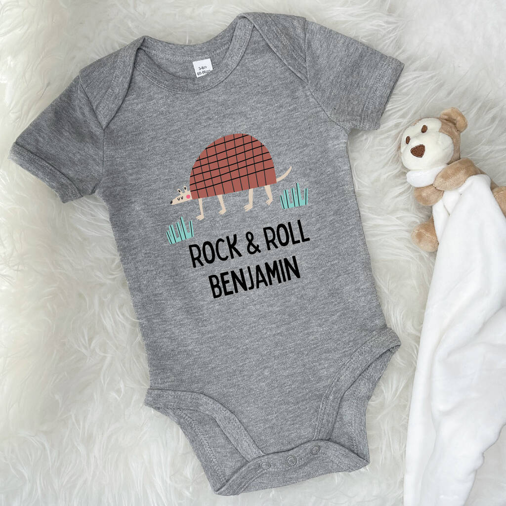 Personalised Armadillo Rock And Roll Babygrow - Lovetree Design