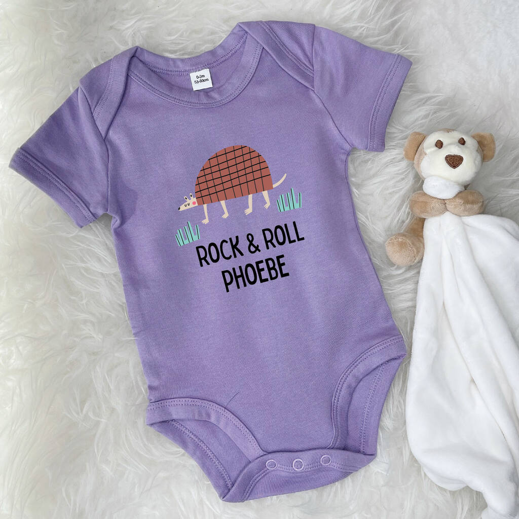 Personalised Armadillo Rock And Roll Babygrow - Lovetree Design