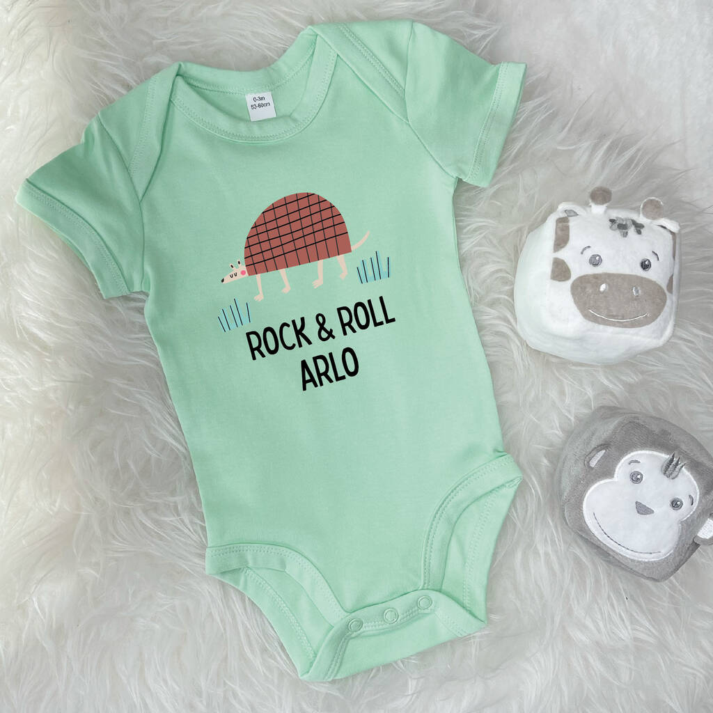 Personalised Armadillo Rock And Roll Babygrow - Lovetree Design