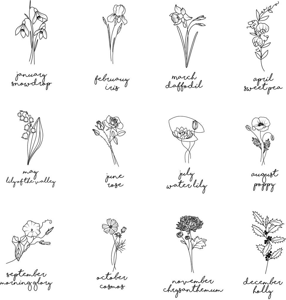 Birth Flower Personalised Tote Bag - Lovetree Design