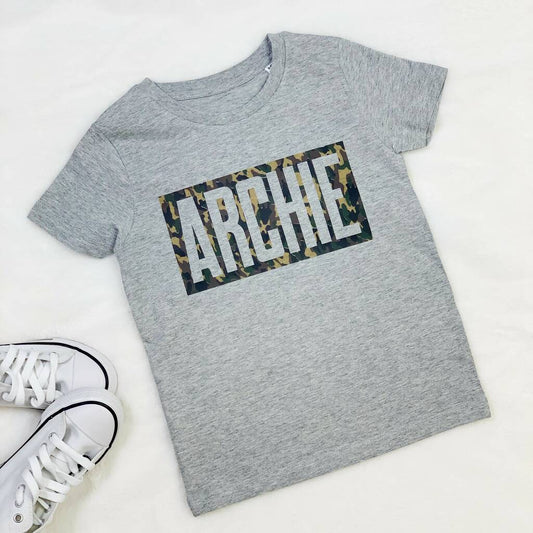 Personalised Camouflage Kids T Shirt - Lovetree Design
