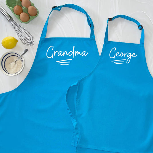 Personalised Grandma And Child Ballpoint Apron Set - Lovetree Design