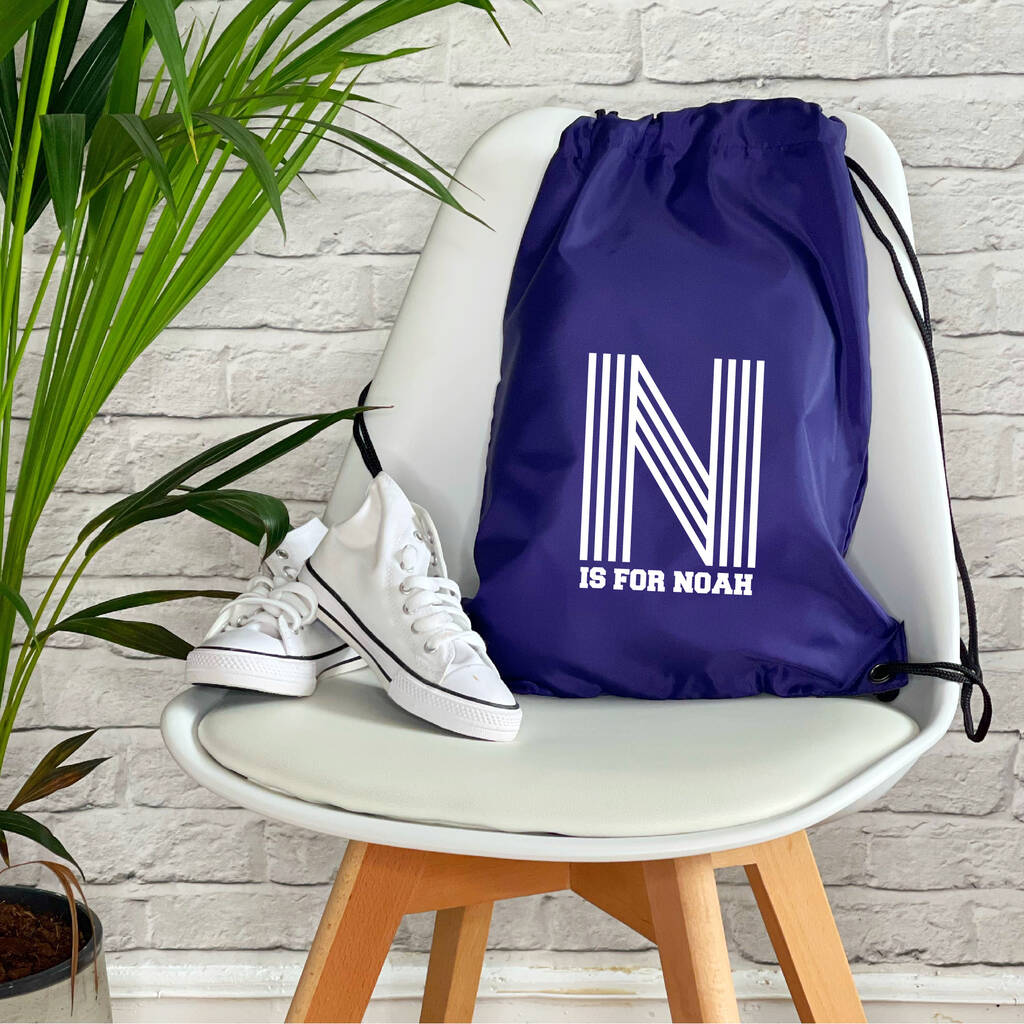 Kids Personalised Pe / Swimming Bag Retro Alphabet - Lovetree Design