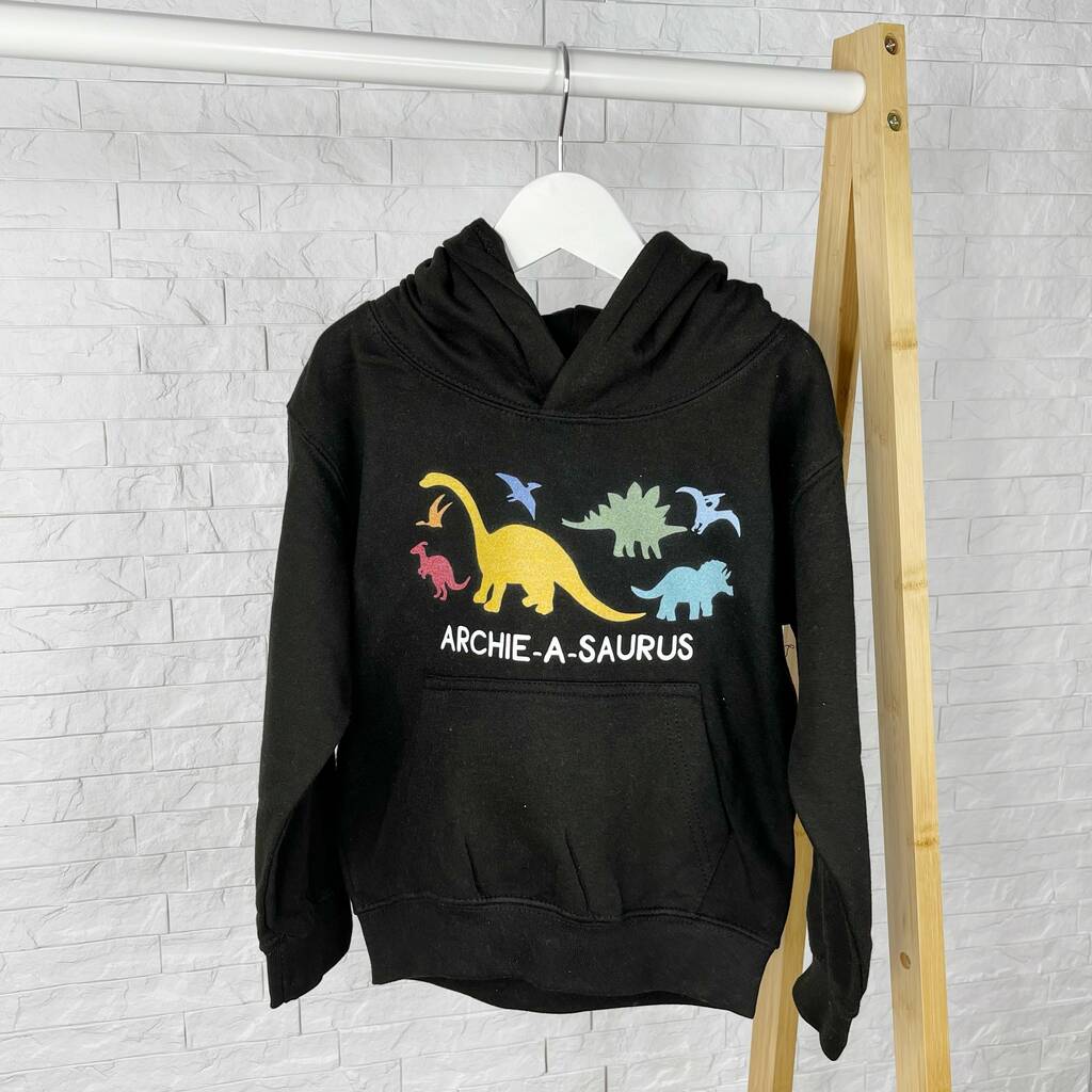 Personalised Multicoloured Dinosaur Hoodie - Lovetree Design