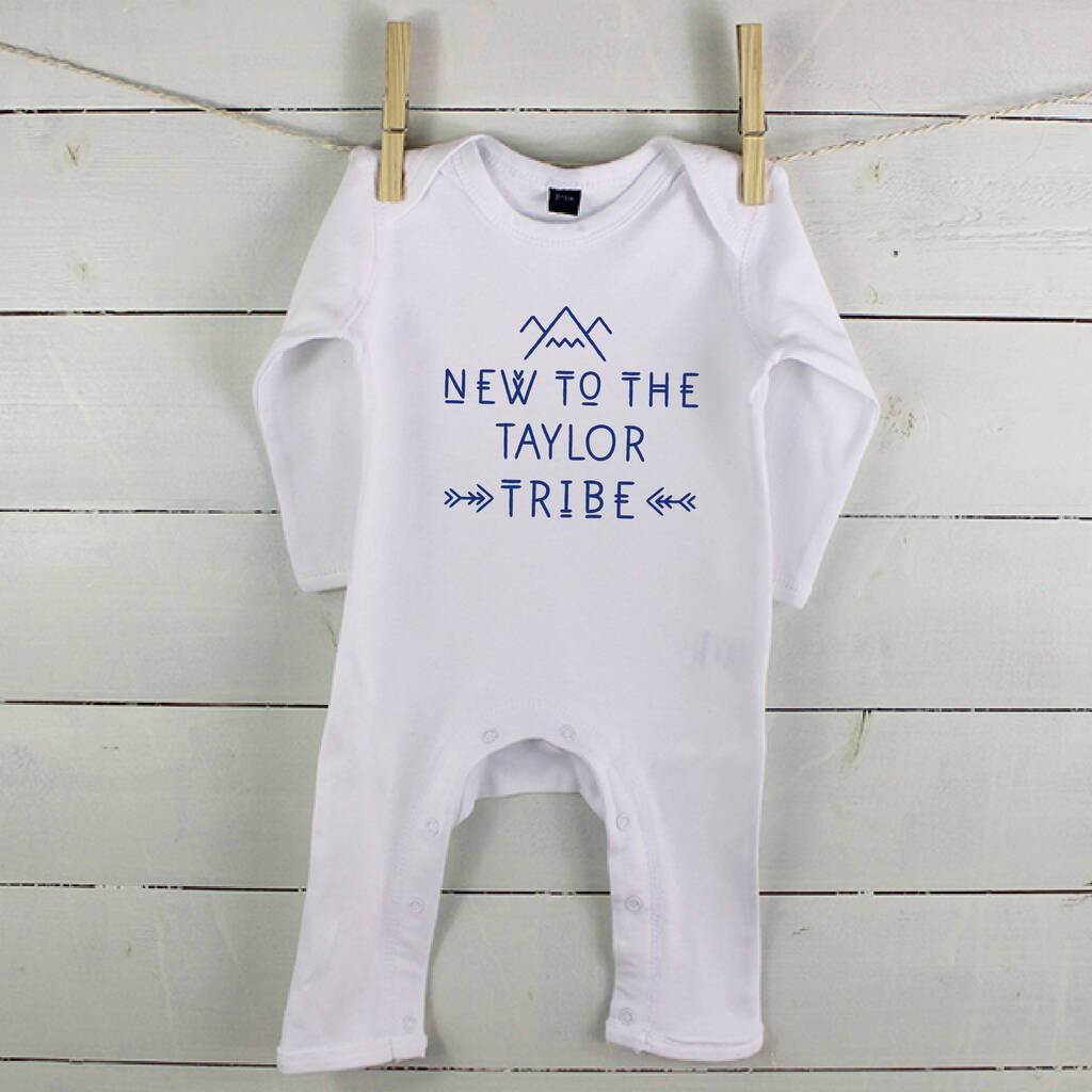 Personalised New To The Tribe Babygrow - Lovetree Design