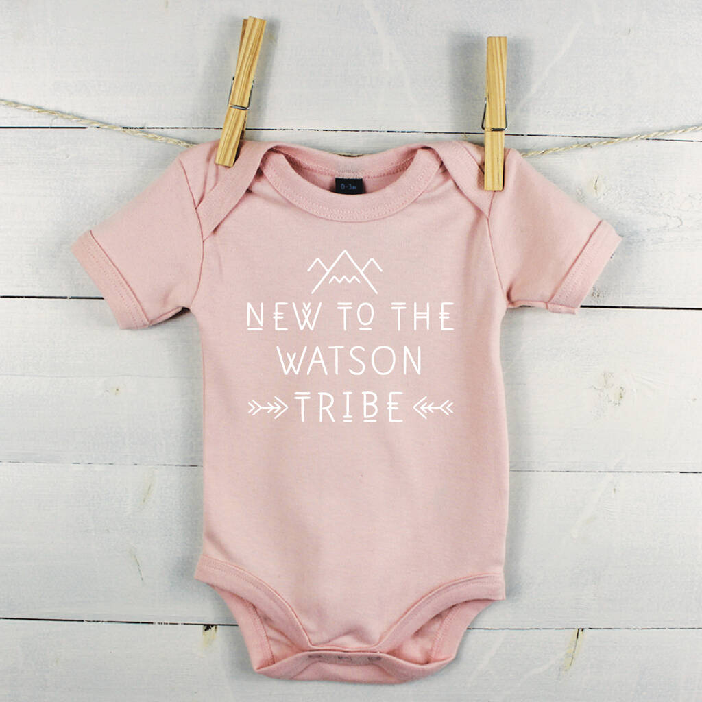 Personalised New To The Tribe Babygrow - Lovetree Design