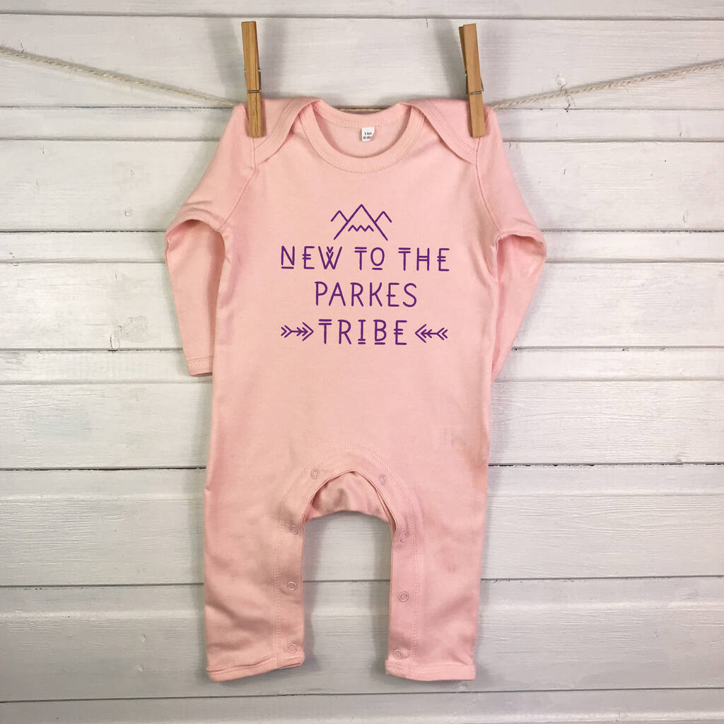 Personalised New To The Tribe Babygrow - Lovetree Design