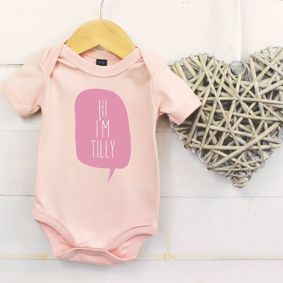 Personalised 'Hi I'm…' Babygrow - Lovetree Design