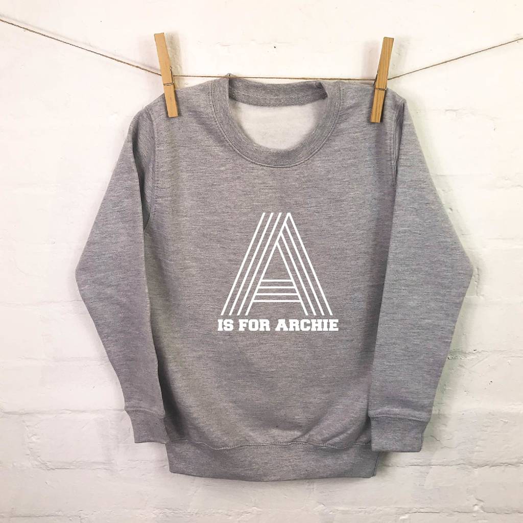 Personalised Retro Alphabet Kids Sweatshirt - Lovetree Design