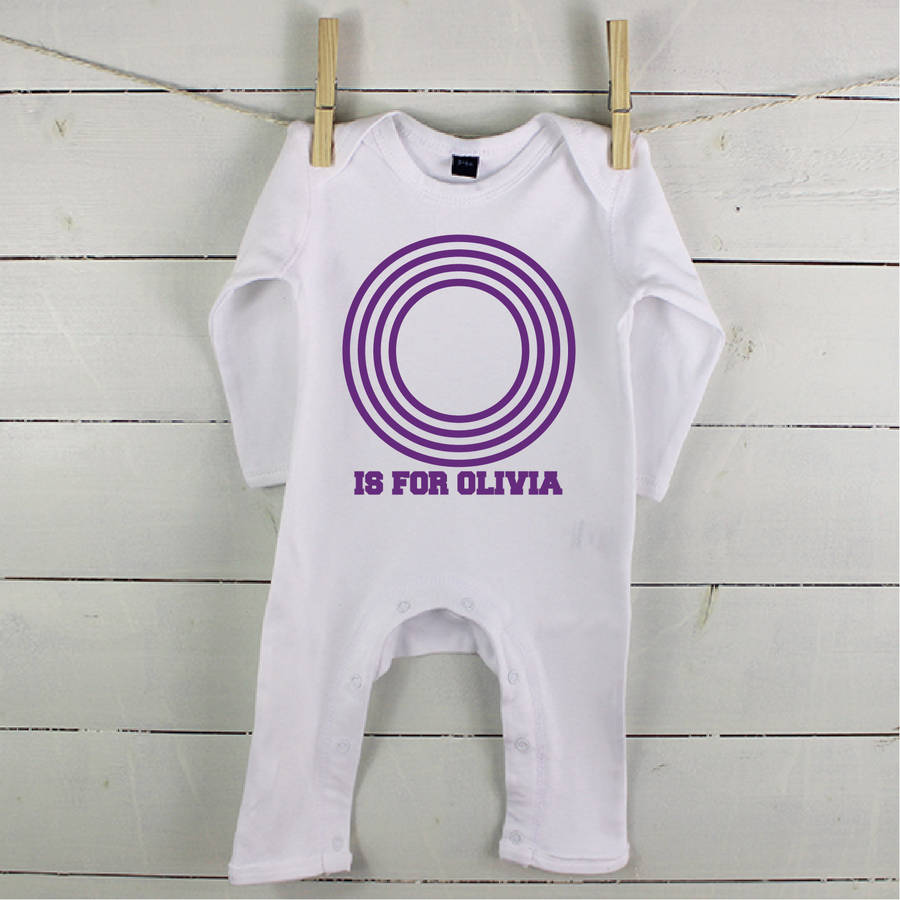 Personalised Retro Alphabet Babygrow Rompersuit - Lovetree Design