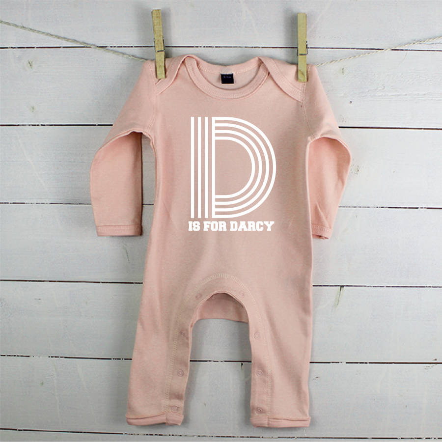 Personalised Retro Alphabet Babygrow Rompersuit - Lovetree Design