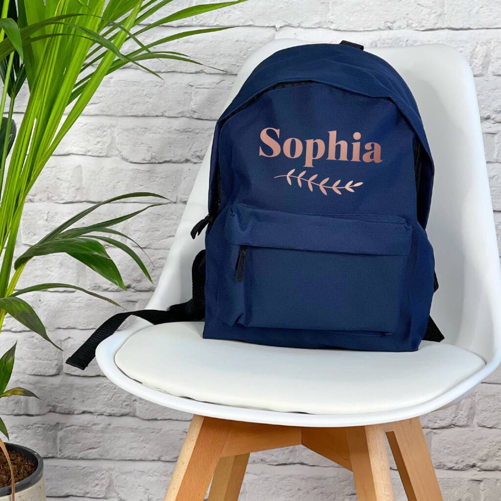 Rose Gold Personalised Kids Rucksack Lovetree Design