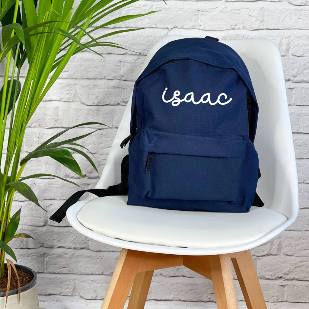 Kids Personalised Rucksack Swirly Writing - Lovetree Design
