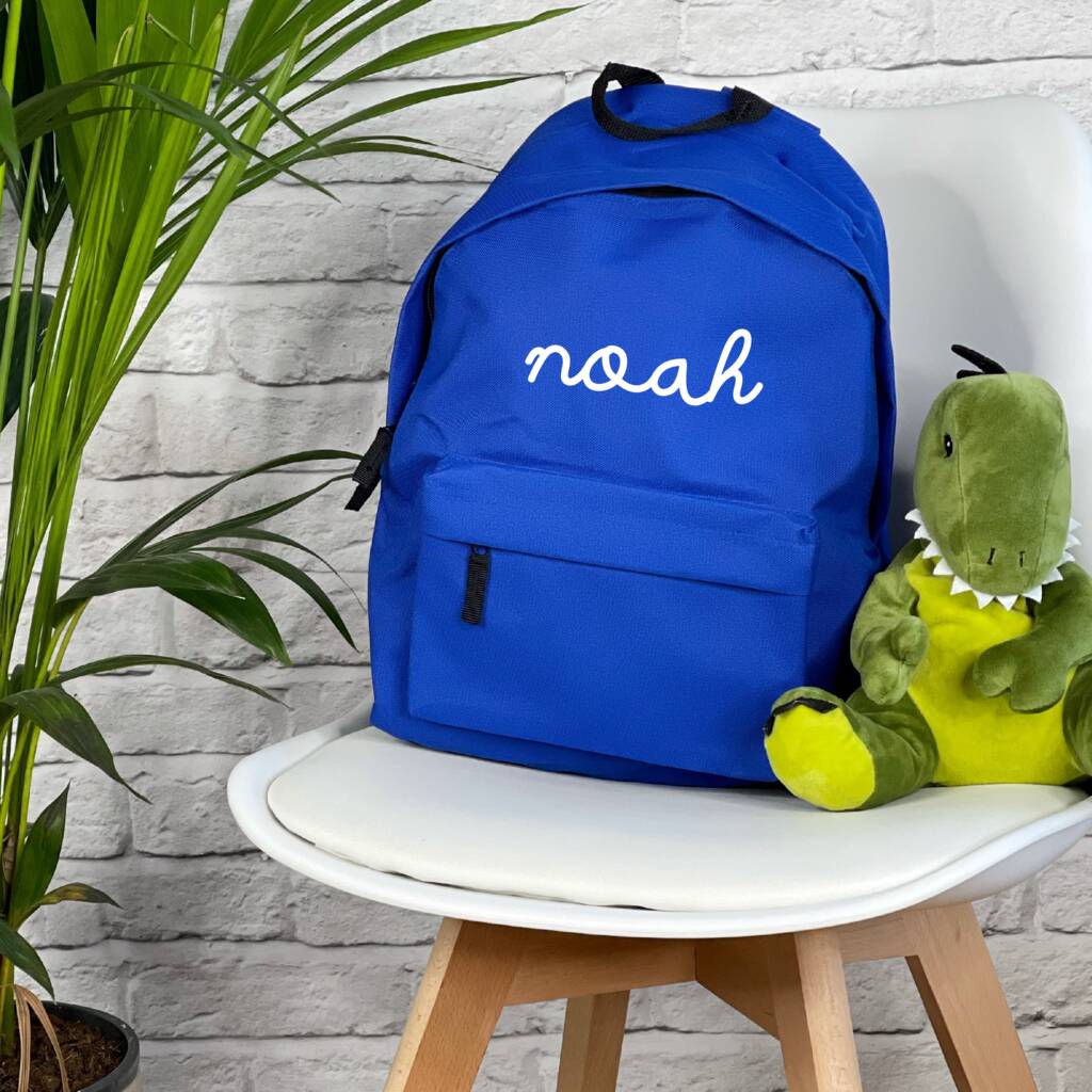 Kids Personalised Rucksack Swirly Writing - Lovetree Design