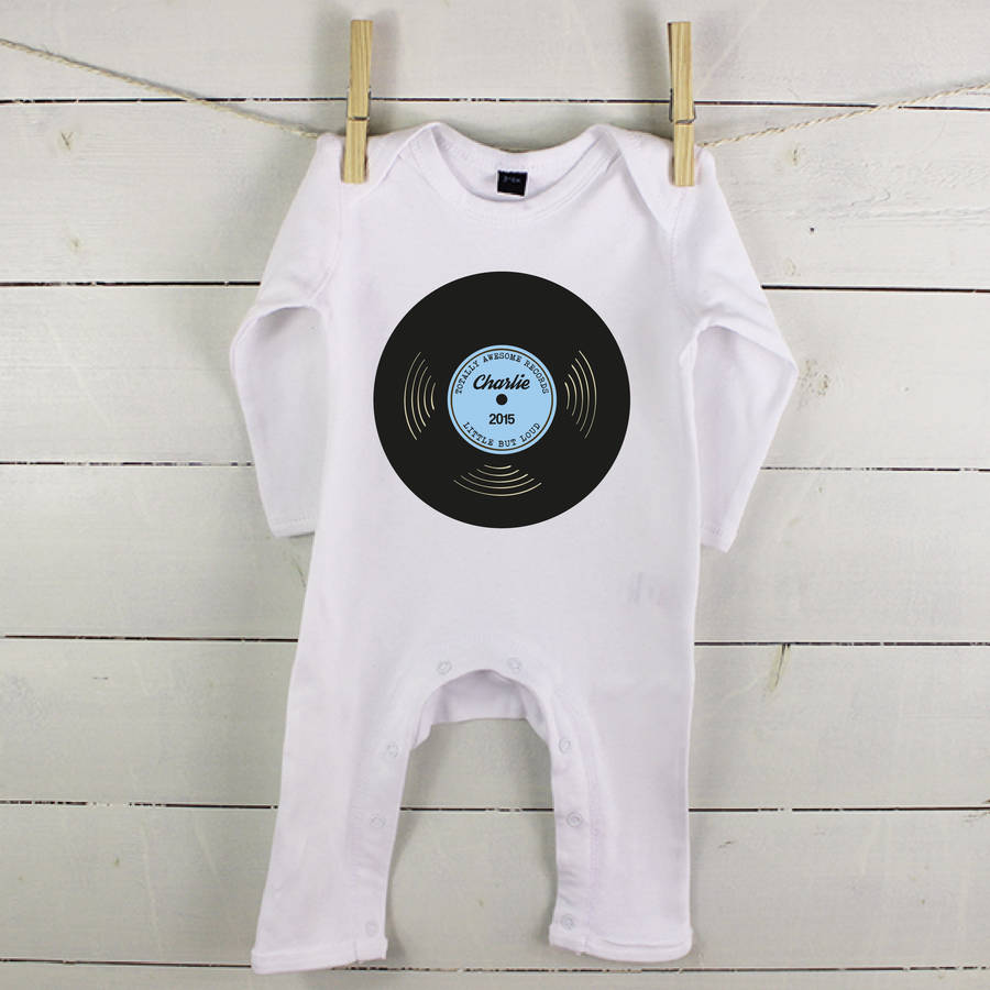 'Totally Awesome Records' Personalised Babygrow - Lovetree Design