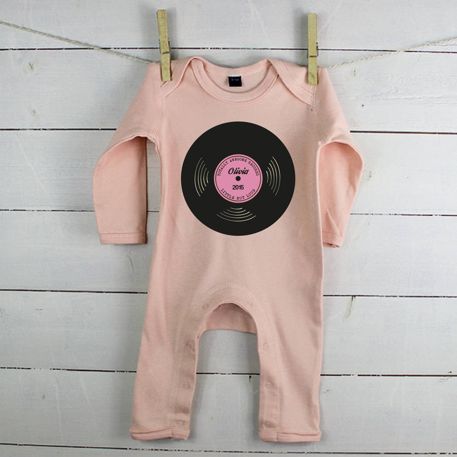'Totally Awesome Records' Personalised Babygrow - Lovetree Design