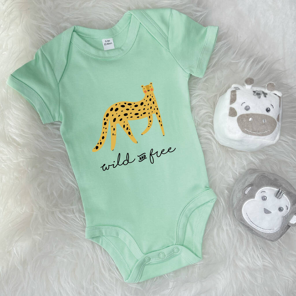 Wild And Free Leopard Jungle Babygrow - Lovetree Design