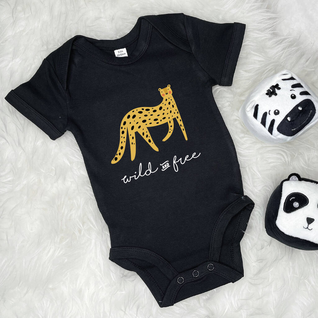 Wild And Free Leopard Jungle Babygrow - Lovetree Design