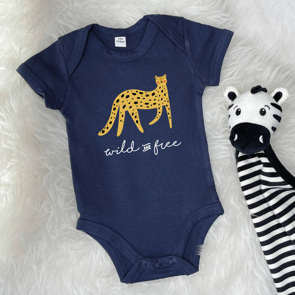 Wild And Free Leopard Jungle Babygrow - Lovetree Design