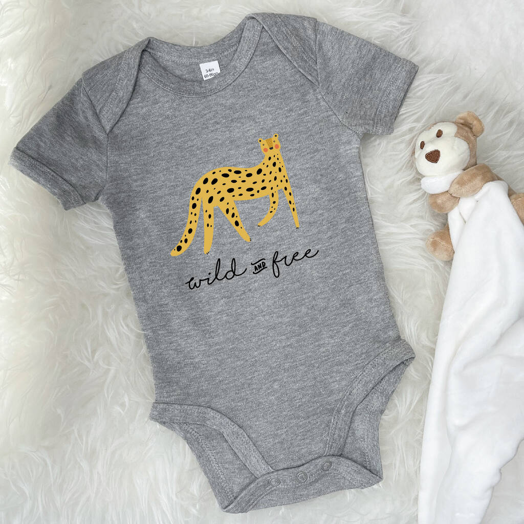 Wild And Free Leopard Jungle Babygrow - Lovetree Design